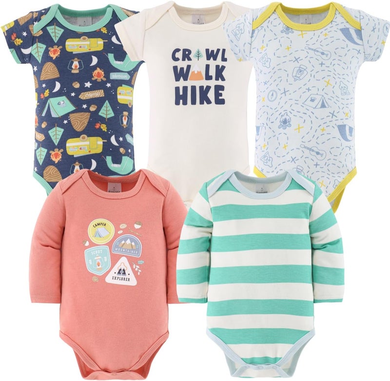 The Peanut Shell Baby Layette Gift Set for Baby Boys or Girls - 30 Piece New Born Unisex Gift Set, Clothes & Newborn Essentials Must Haves - Clothes 0-3 Months - Happy Camper - Image 3